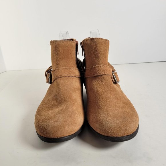 Minnetonka Suede Tan Double Fringe Bootie RANCHO Women Size 7 - Picture 5 of 14